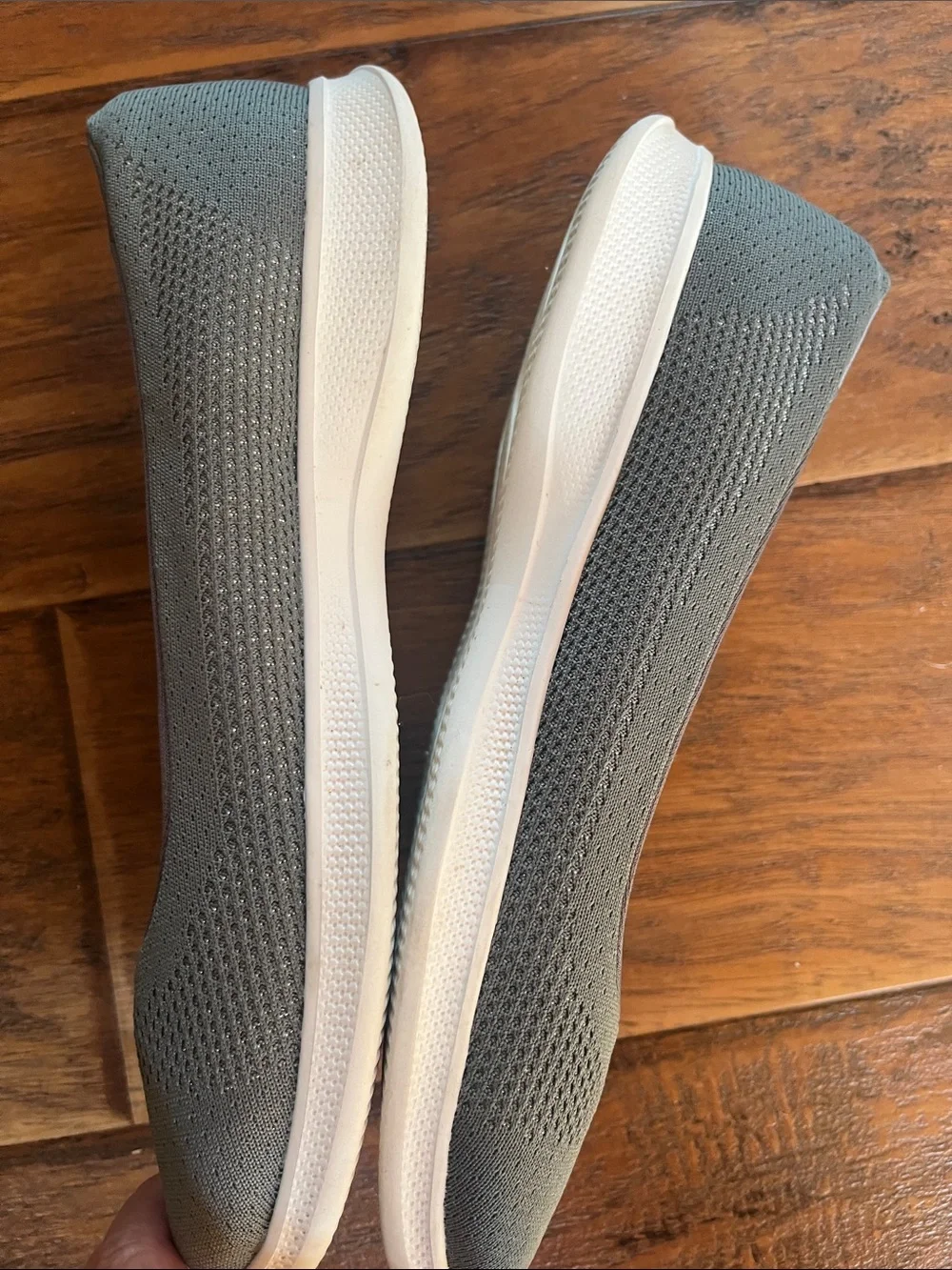 Skechers Charcoal Slip-On Knit Ballet Flats/GoGaMax - Size 8.5